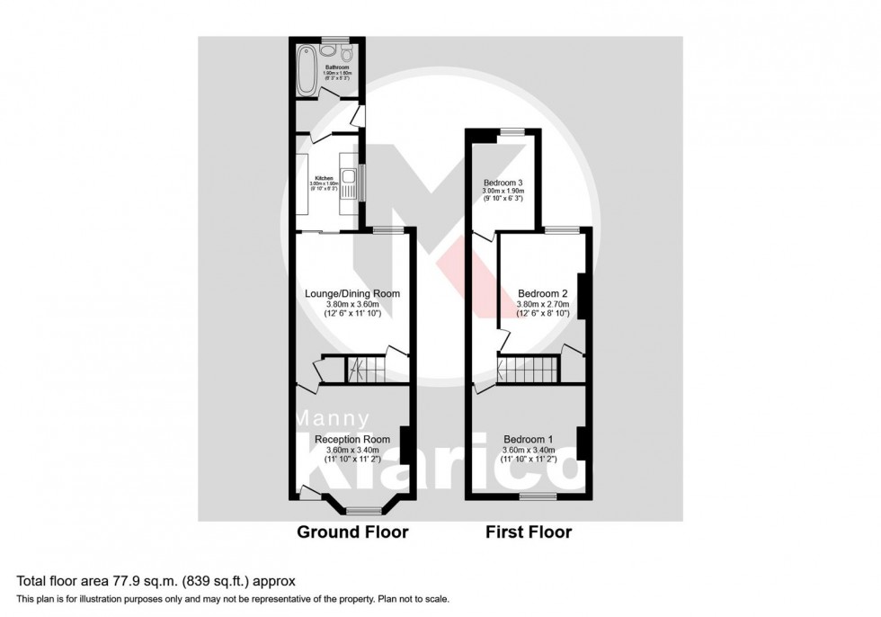 Floorplan for Fallows Road, Birmingham